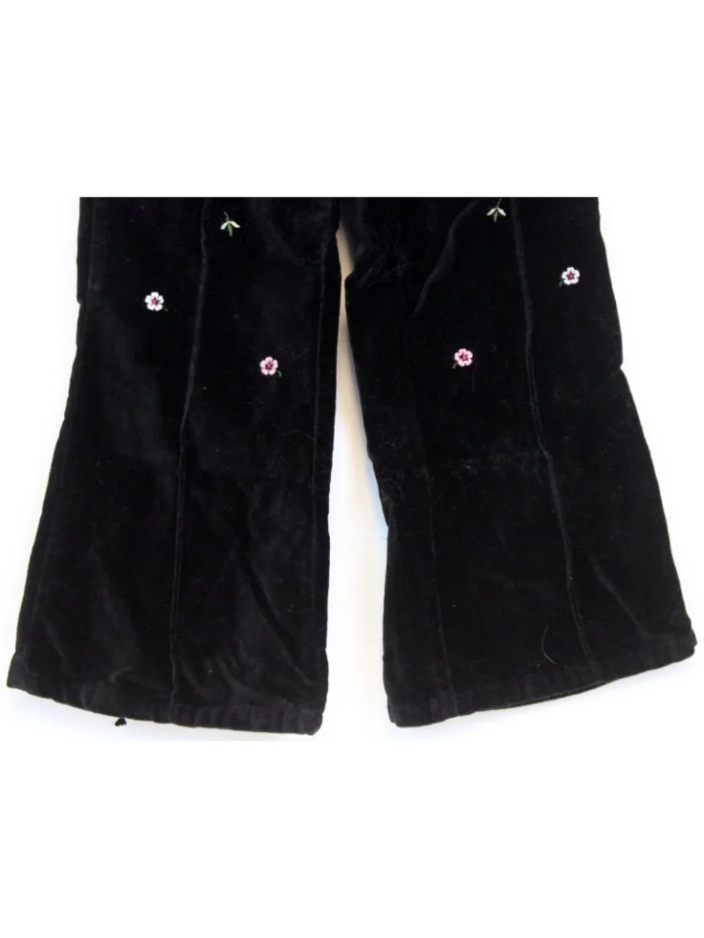 2003 Gymboree Holiday Magic  Black Velvet Pants Flowers Cherries sz 5 Sequins